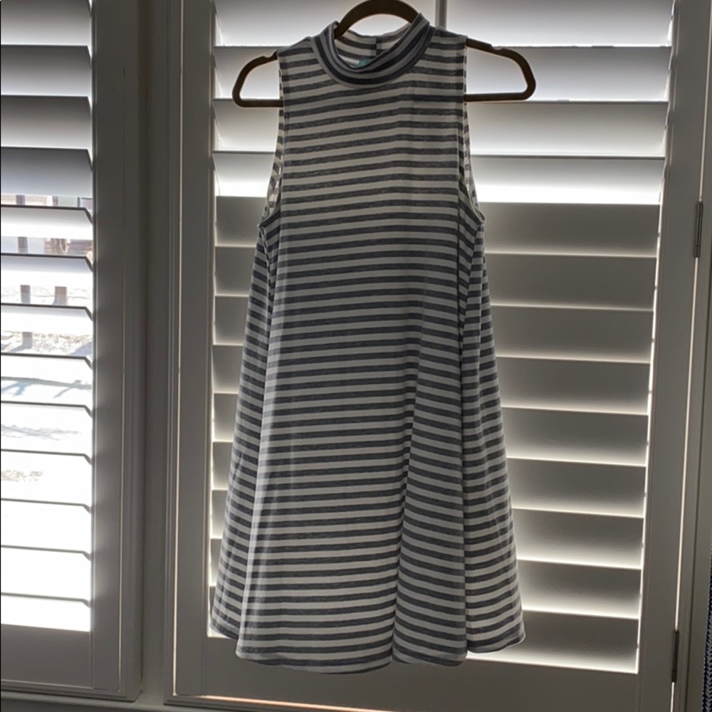 Cotton grey and white dress